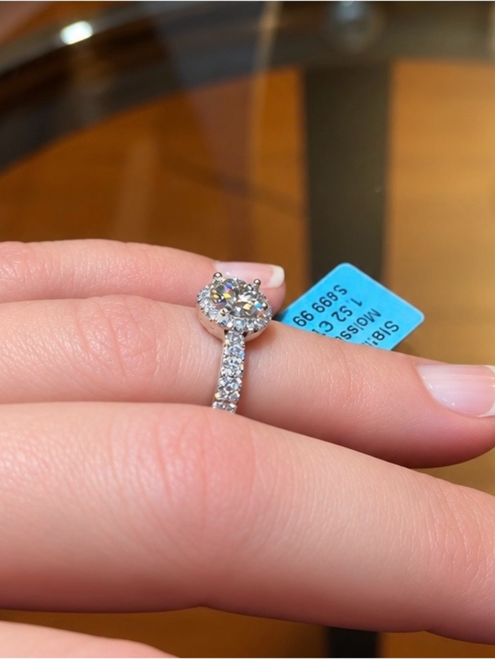 💎 1.52 CTW Moissanite Halo Ring – Size 6 - Picture 5 of 5